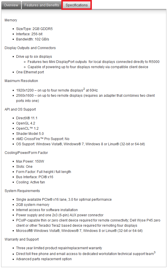 Specifiche_AMD_FirePro_R5000