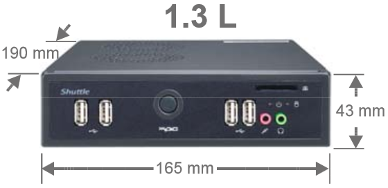 Shuttle_Barebone_DS61_V1.1_-_dimensioniok