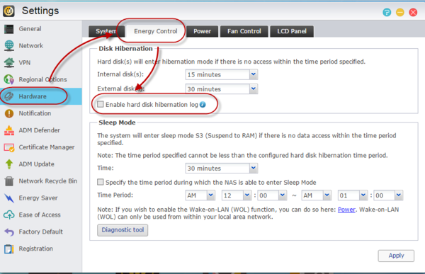 HDD_Hibernation_log_option