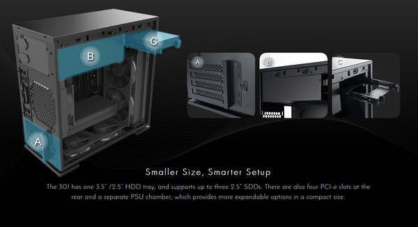 020-inwin-301-specifiche-case-particolare-spazi-interni-ali-hdd-ssd-pcie